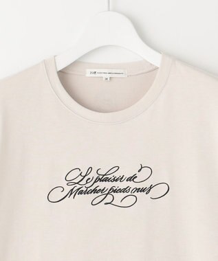 23区 【井波麻里衣さんコラボ】カリグラフィー 刺繍 Tシャツ フロスト×ブラック