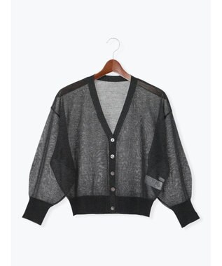 Te chichi Levita14GVネックカーディガン チャコールグレー