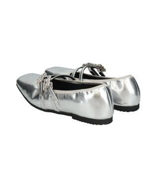 Bridget Birkin 【PARADIS COULEUR】ビジューバックルダブルストラップバレエ シルバー