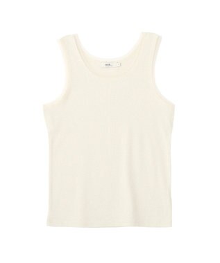 earth music&ecology エッジチュールラメテレコタンクトップ Ivory