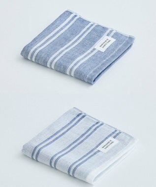 SHINTO TOWEL シマ ハンドタオル ダブル白地/色地 2枚セット シャドウ