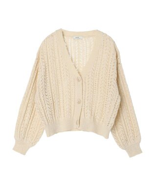 earth music&ecology スラブヤーンスカシカーディガン Ivory