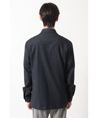 DAKS ウールデニム ユーティリティ オーバーシャツ ブラック