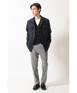 DAKS ウールデニム ユーティリティ オーバーシャツ ブラック