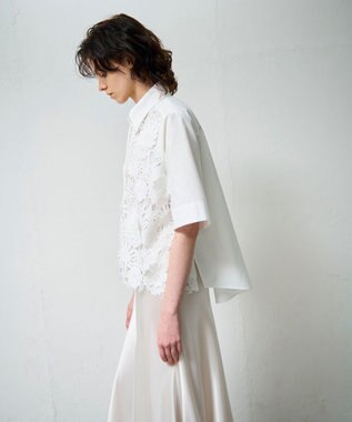 GRACE CONTINENTAL ケミカルフラワードレスシャツ ホワイト