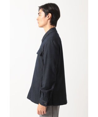 DAKS ウールデニム ユーティリティ オーバーシャツ ブラック