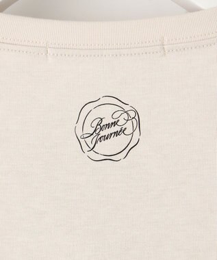 23区 L 【井波麻里衣さんコラボ】カリグラフィー 刺繍 Tシャツ フロスト×ブラック