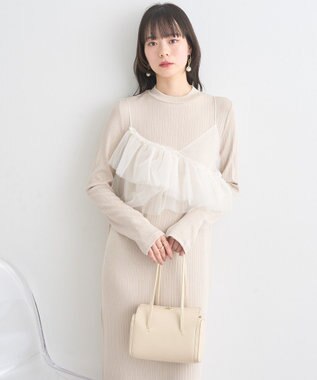 earth music&ecology ＳＥＴ２点アシメチュールビスチェ＋ワンピース