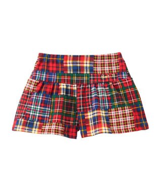 MIKI HOUSE HOT BISCUITS 【80-120cm】 チェック柄 キュロットスカート 赤