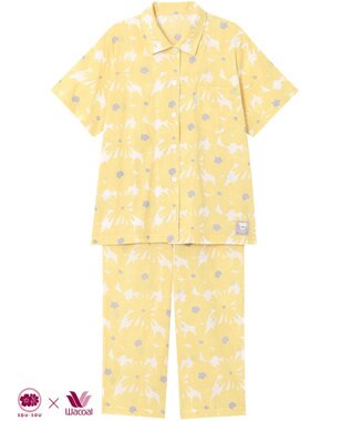 ワコール／睡眠科学 パジャマ SOU・SOU(R) 5分袖 半袖 8分丈 綿100%(本体) レディース YDT160 睡眠科学／ワコール イエロー