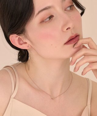 Phoebe 〈金属アレルギー対応〉エターナルクレセントネックレス シャンパンゴールド