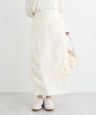 earth music&ecology シフォンドロストレイヤードスカート