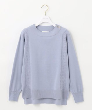 ANY SIS 【洗える】サイドケーブルカラー ニット アイスブルー