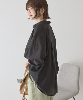 AMERICAN HOLIC 【イージーケア】シアーラウンドシャツ Black