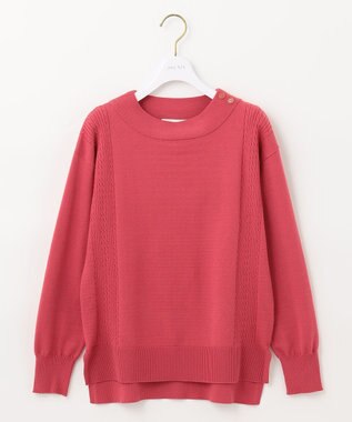 ANY SIS 【洗える】サイドケーブルカラー ニット ローズピンク