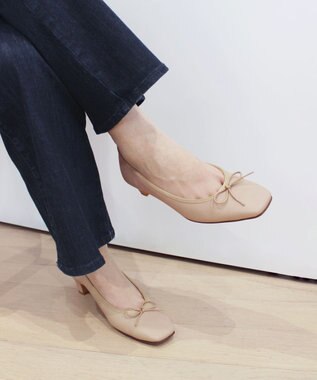 組曲 【晴雨兼用・撥水・低反発】バレエパンプス(Basic Color) ベージュ系