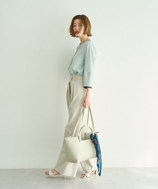 YECCA VECCA 配色パイピングブラウス Mint