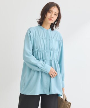 Green Parks シャーリングシャツチュニック Blue