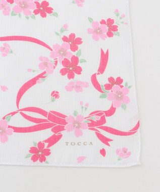 TOCCA CHERRY BLOOSOM GAUZECHIEF ハンカチ ホワイト系