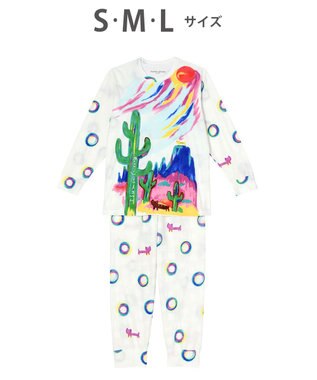 tsumori chisato SLEEP パジャマ　長袖　長ズボン　ルームウエア　綿100%　パイル生地　/ワコール　UDX540 アイボリー