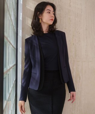 BEIGE， 【セットアップ対応】CINDY / ダブルカラージャケット Navy x Black