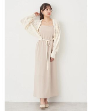 earth music&ecology ＳＥＴ２点　マルチウェイボレロキャミワンピース Beige