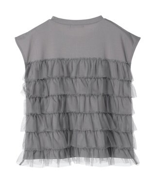 Green Parks フレンチスリーブチュールティアードプルオーバー Gray