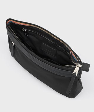 Paul Smith ナイロンブライトストライプトリム SS25 2WAYミニショルダーバッグ ブラック