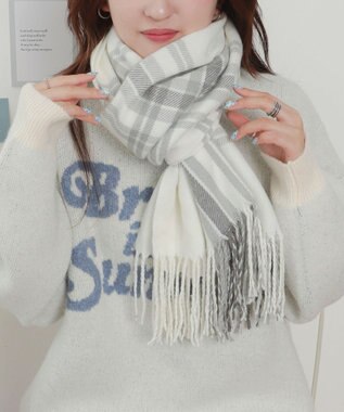 WEGO 【マフラー】大判ストール ライトグレー