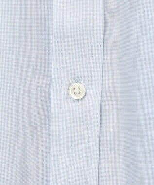 J.PRESS MEN 【KING SIZE】ピンチェックジャージ バンドカラーシャツ サックスブルー系