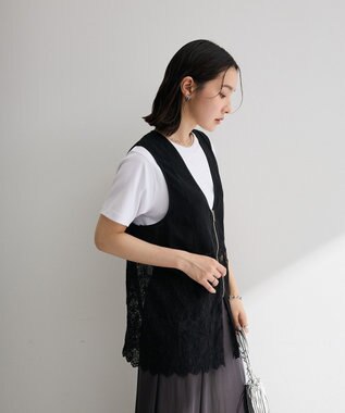 Green Parks レースドッキングＺＩＰベスト Black
