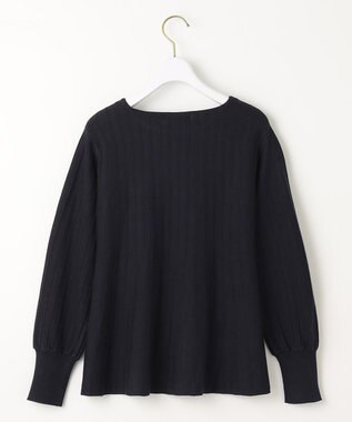 ANY SIS L 【洗える】ペプラム ニット ネイビー