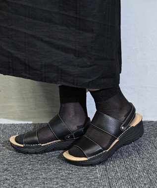 Pointer 本革 超軽量2WAY ツーバンドサンダル ブラック