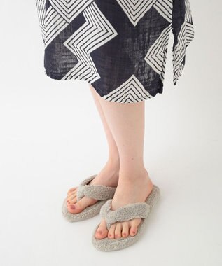 UCHINO クレープガーゼ ジオメトリックワンピース ダークブルー