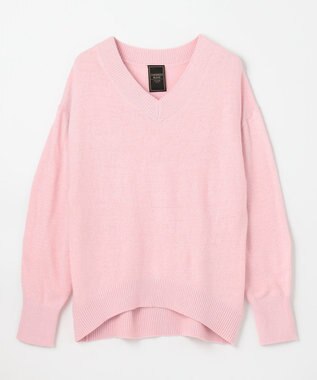 ANY 【手洗い可】イタリーヤーンウールカシミヤミックスＶネックプルオーバー ペールピンク
