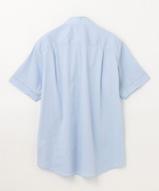 JOSEPH HOMME リネンストレッチブロード 　ウィングカラー半袖シャツ スカイブルー系