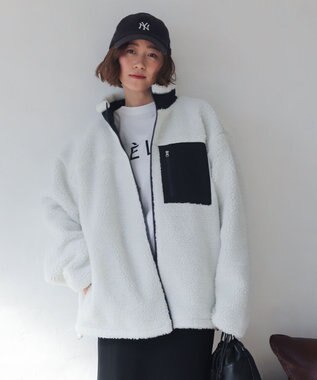 WEGO 【2025年秋冬新作アイテム/ユニセックス着用ITEM/SMLサイズ展開】ボアブルゾン オフホワイト