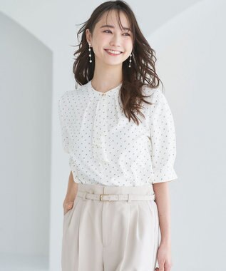 ANY SIS S 【洗える】ラッフルボウ ブラウス オフベース