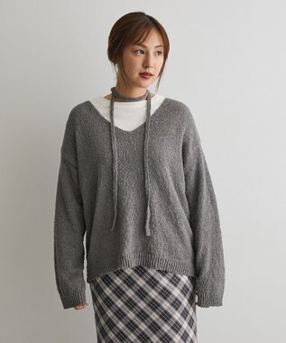 CRAFT STANDARD BOUTIQUE ファンシーヤーンVネックプルオーバー Gray