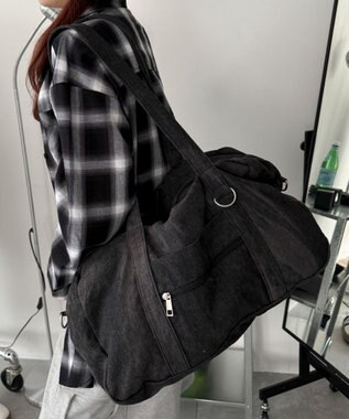 WEGO 2wayBIGボストンショルダー デニムブラック