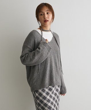 CRAFT STANDARD BOUTIQUE ファンシーヤーンVネックプルオーバー Gray