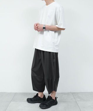 WEGO 【機能性パンツ/ウエストゴム】サルエルパンツ ブラック中濃色