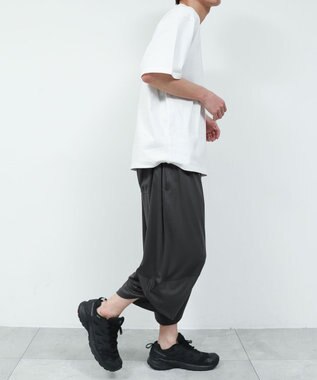 WEGO 【機能性パンツ/ウエストゴム】サルエルパンツ ブラック中濃色