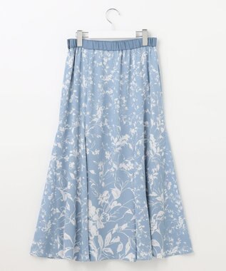 自由区 【XSサイズ～/洗える】グラデーションフラワープリントマーメイドライン スカート スカイブルー系5