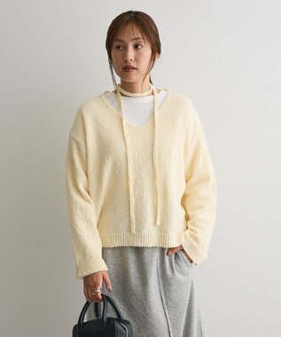 CRAFT STANDARD BOUTIQUE ファンシーヤーンVネックプルオーバー Ivory