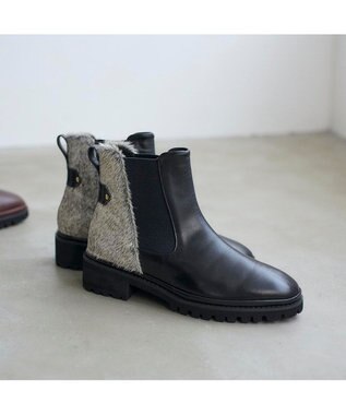MODE ET JACOMO <D'ICI>タンクソールサイドゴアブーツ ブラックコンビ