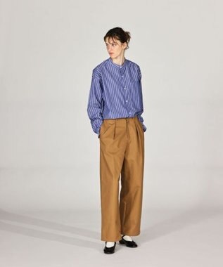 LENO ONE  FOWARD PLEATS CHINO TROUSERS ワンタックチノパンツ CAMEL