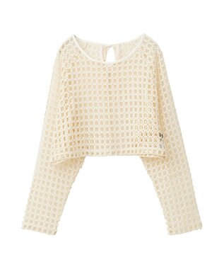 Green Parks ・ＳＵＧＡＲ　ＳＰＯＯＮ　フラワーメッシュプルオーバー Ivory