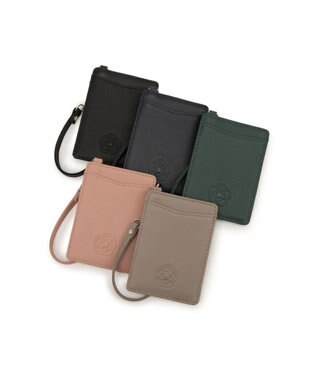 CLATHAS ワッフル リール付きパスケース ブラック