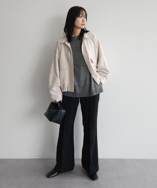 Green Parks ステンカラースウェード調ブルゾン Ecru